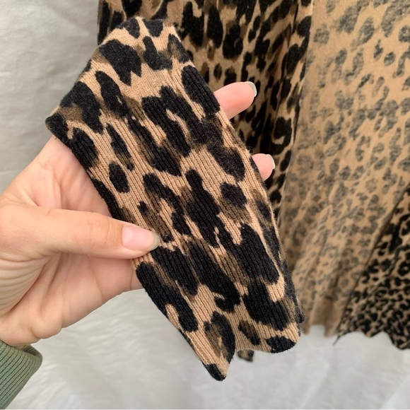 Halogen Linen Blend Leopard Print Cardigan Mobwife Animal Print Size Large - Picture 6 of 7
